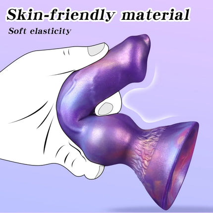 Realistic Dog Penis Squirting Dildo Anal Plug Knot Suction Cup Enema Ball Waterproof Silicone Fantasy Adult Toy for Men and Wome- DILDO