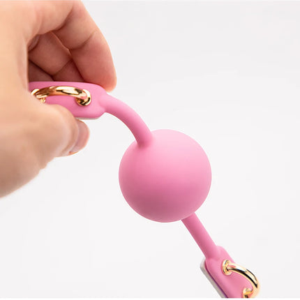 2 Colors Sex Toys For Couples Adult Game Colorful Soft Silicone Ball Gag Oral Fixation PU Leather Conquer Toys Bondage Mouth Gag