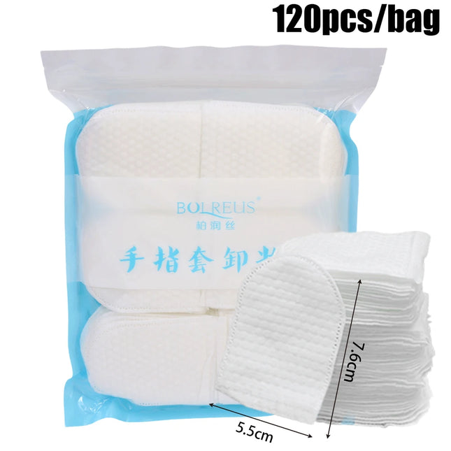 120PCS Makeup Removal Cotton Pads Hand-insert Disposable Makeup Accessories Remover Practical Face Soft U-shaped Remover Paper