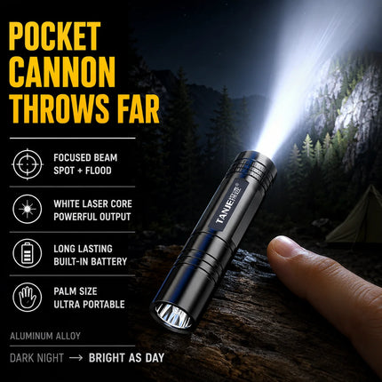 Outdoor Flashlight Small Mini Lighting Strong Light Portable Super Bright Rechargeable Hand Lamp for Hiking/Camping/Emergency