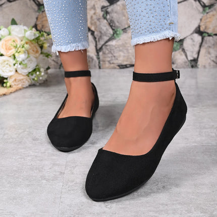 Women's Retro Mary Jane Shoes, Black Low-Top Square-Toe Ankle Strap Flat Shoes, Fashionable Retro Style, Comfortable Soft-Soled Ballet Flats, Suitable for Daily Wear, Spring and Autumn Seasons