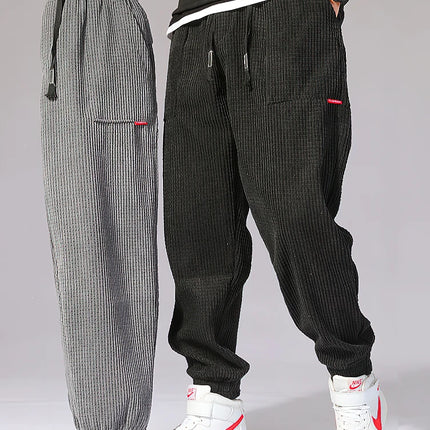 Baggy Corduroy Jogger Pants Men Tech Fleece Sweatpants Man Autumn Winter Casual Harem Pants Male Sport Thermal Trousers