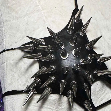 Gothic Emo Punk Women's Spiked Grunge PU Leather Tank Top Y2K Alternative 90s Vkei Studded Cyber Goth T-shirt 2000s ALT Clothing