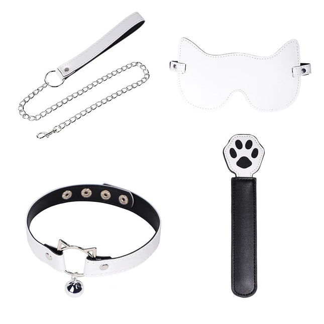 Sex Toys BDSM Bondage Kits Genuine Leather Restraint Set Handcuffs Collar Gag Vibrators Sex Toys For Women Couples Adult Games