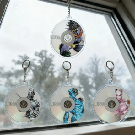 Anime JoJo Bizarre Adventure Acrylic key ring keychain Figure Cute Cosplay Plate Desk Decor Sign Figures Bag charm holiday Gift