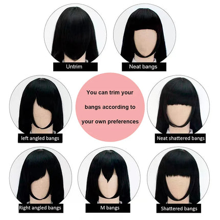 Snoya 60cm synthetic long straight cosplay wig with bangs Heat Resistant hair Anime pink blonde red blue purple women wig