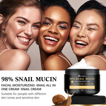 92% snail lotion and 5% hyaluronic acid, lighten fine lines, firm and moisturize, suitable for all skin types