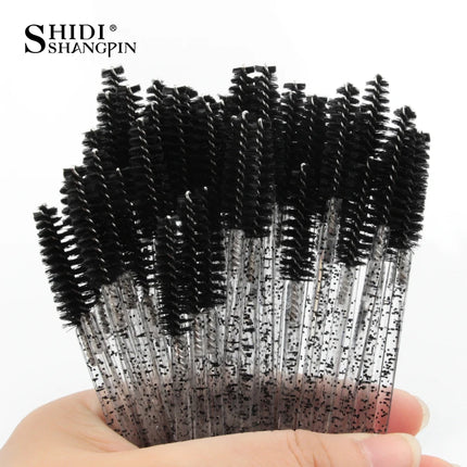 25/50/100 Pcs Eyelash Brushes Mascara Wands Eyelash Makeup Brush Spoolies for Eyebrow Eye Lash Extension Removing Beauty Tools