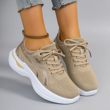 Spring and Autumn New Women's Casual Lace-Up Comfortable, Breathable, Lightweight and Wear-Resistant Sports Shoes