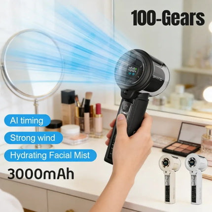 Handheld Electric Fan Cool Water Replenishing Spray Fan LED Display for Outdoor Office Protable Rechargeable Outdoor Small Fan