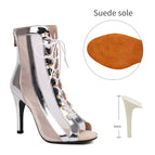 9.5cm Silver Suede / 41(25.5cm)