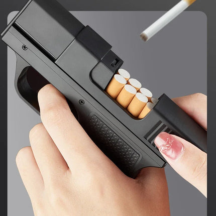 Creative Pistol Lighter Cigarette Box 10PCS Jet Butane Gas Torch Lighter Welding Gun Windproof Cigar Lighter Unusual Men Gift