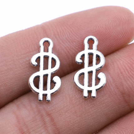 20pcs Moneybag Charms Money Us Dollars Pendants Jewelry Making Lucky Money Charms For Bracelet Making Antique Silver Color