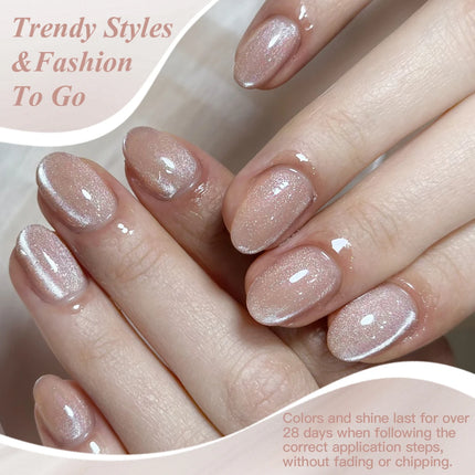 10ml Nude Pink Cat Magnetic Gel Nail Polish Ultral Shine Glitter Semi Permanent Soak Off UV Gel Varnish Nail Decor Nail Supplies