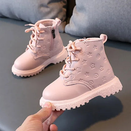 Bota Kid Boots Kid Fashion Boots Autumn Winter Boys British Plush Short Boot Girl Ankle Boots French Boy/ Girls Boot Kid Shoes