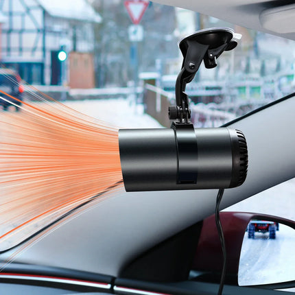 Eary Suction Cup Car Heater Portable 12V/24V 150W Windshield Defrost Defogger for Vehicle 2 in 1 Heating & Cooling 360 Defroster