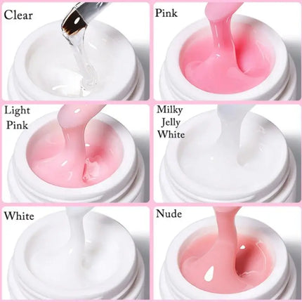 Jelly Extension Nail Gel Polish Soak Off UV LED Gel Modeling Carving Glue Milky White Clear Pink Color Multicolour Nail Salon