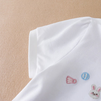 3-12 Age Girls Polo Summer Children Short Sleeve T-shirts 2024 New Kids Turn Down Collar Clothing Baby Cotton Tops