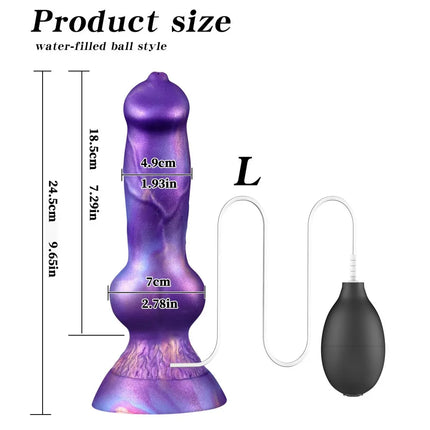 Realistic Dog Penis Squirting Dildo Anal Plug Knot Suction Cup Enema Ball Waterproof Silicone Fantasy Adult Toy for Men and Wome