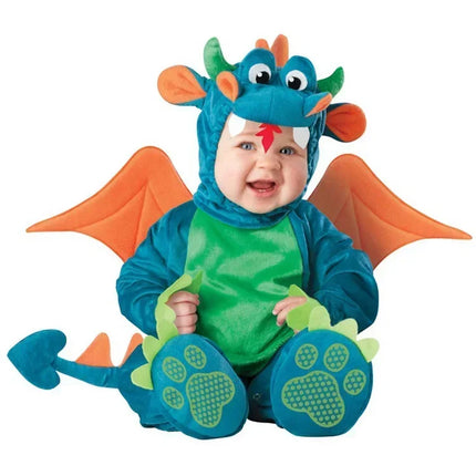 2024 New Arrival High Quality Baby Boys Girls Halloween Dinosaur Costume Romper Kids Clothing Set Toddler Co-splay Triceratops