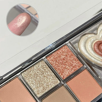 12-Color Tea Apricot Eye Makeup Palette Low Saturation Eyeshadow Palette Pearlescent Matte Shimmer Earth Color Eye Shadow Beauty