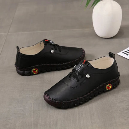 Sneakers Women Shoes Loafers Lace Up Leather Flat New Spring Casual comfortable Mom Shoe Mujer Zapatos Chaussure Femme