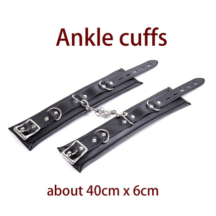 Puppy play Adjustable Stainless Steel Spreader Bar Set, Unisex Sex Slave collar Handcuffs Ankle Cuffs Fetish Restraints