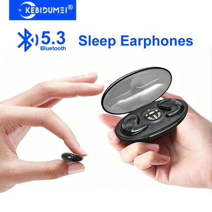 KEBIDUMEI Sleep Headphones Bluetooth 5.3 Mini Invisible Earbuds for Side Sleepers TWS Wireless Waterproof Stereo Earphones