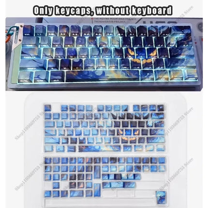 Pokemon Cartoon Gengar Keycaps OEM/XDA/Chreey Height PBT Sublimation Mechanical Keyboard Customize DIY Anime keys Cool Caps Gift
