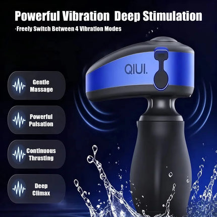 QIUI APP Remote Control Electric Shock Anal Plug Vibration Expansion Adjustable Diameter Butt Plug Lock Prostate Massage Sex Toy