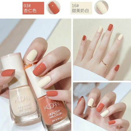 8ml Water-based Nail Polish No Baking Long Lasting Semi-permanent Quick Dry non-peelable Nail Varnish DIY Fashion Manicure