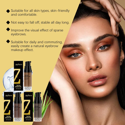 Zephoco Tinted Brow Gel Lasting Waterproof Sweatproof Matte Natural Eye Brow Dye Eye Brow Tint Enhancers Eyebrow Cream Cosmetic