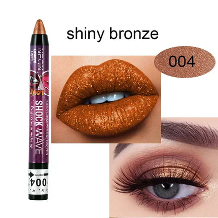 36 Color Eye Shadow Pen Waterproof 2 In 1 Not Smudge Eye Shadow Stick Lip Makeup Pen Glitter Shimmer Long-lasting Eye Shadow Pen