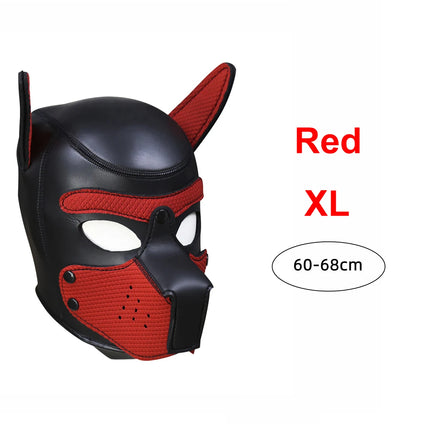 XL Size Brand New Large Size Puppy Cosplay Padded Rubber Full Head Hood Mask With Ears For Women Dog Role Play Dog Headgear