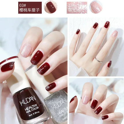 8ml Water-based Nail Polish No Baking Long Lasting Semi-permanent Quick Dry non-peelable Nail Varnish DIY Fashion Manicure