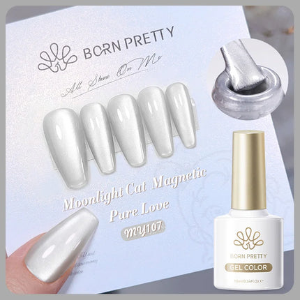 BORN PRETTY 10ml Pink Water Light Cat Magnetic Gel Polish Spaking Glitter UV LED Soak Off Gel Varnish Crystal DIY Manicure