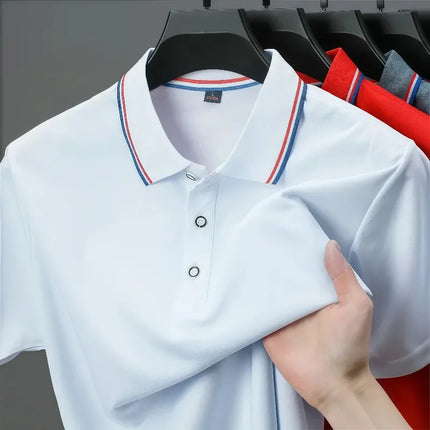2026 Unisex Silk Cotton Material Polo Shirt Lightweight and Breathable No Sweat in Summer Cool and Comfortable Size S-4XL