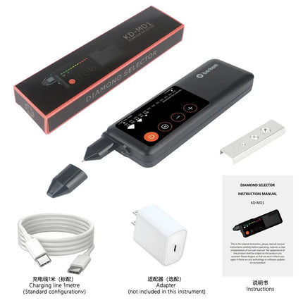 Type-C Rechargeable Diamond Test Pen Thermal Conductivity UV Hardness Stainless Steel Tool For Jade Jadeite Moissanite Crystal