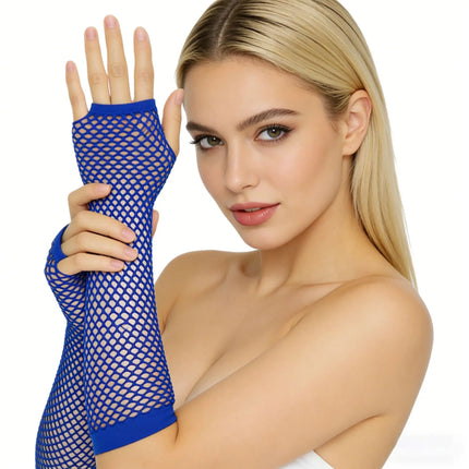 Fishnet Stretch Gloves Sexy Long Gloves Punk Half Finger Nightclub Party Gloves Cosplay