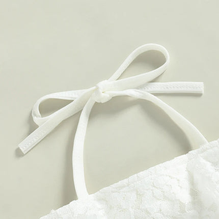 Toddler Baby Girls Swimwear Swimsuit Children Lace Bandage Bikini 2024 Summer Brand Baby Girl Biquini Swimming Suit