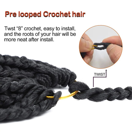 Box Braid Croc0het Hair 14/18/24Inch Crochet Box Braids Pre Looped Crochet Braids for Black Women Soft Medium Synthetic