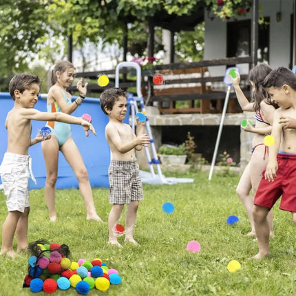 12/30/60Pcs Water Soaker Balls Reusable Sponge Water Balloons Cotton Splash Toys for Pool Beach Summer Swimming Games Toy