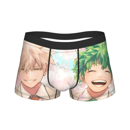 Men's My Hero Academia Anime Long Underwear Deku Bakugo Funny Boxer Briefs Shorts Panties Male Soft Underpants M-XXL
