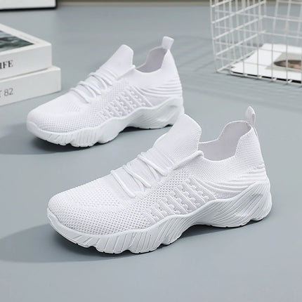 Women's Sneakers Breathable Casual Women Sock Shoes Lace Up Ladies Flats Female Spring Vulcanized Running Zapatillas De Mujer
