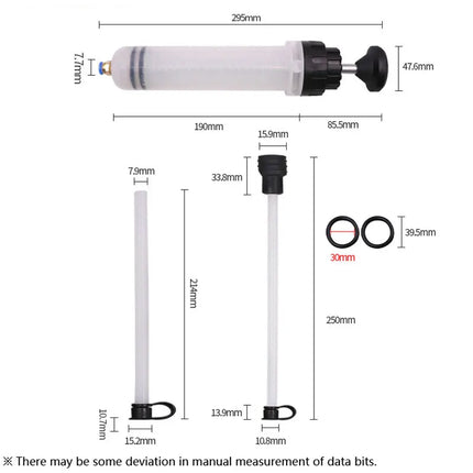 Car Engine Oil Fluid Pump Efficient Vacuum Manual Inhalation Syringe Style Engine Cooolant Transfer Translucent 500cc/1500cc