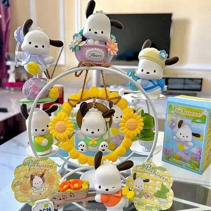 High-Quality Version Sanrio Cartoon Pochacco Flower And Teenager Series Trendy Toy Blind Box Cute Girl Gift Car Ornament Toys