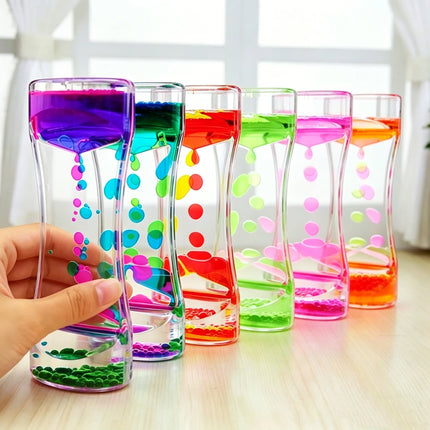 Liquid Motion Bubbler Timer Pack of Colorful Hourglass Liquid Bubbler Fidget Sensory Anxiety Autism Adults Activity Calm Rela