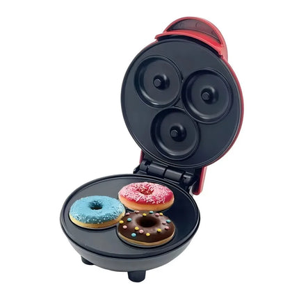 Mini home donut making machine, double-sided heating, non stick coating fast production, DIY breakfast for families and children