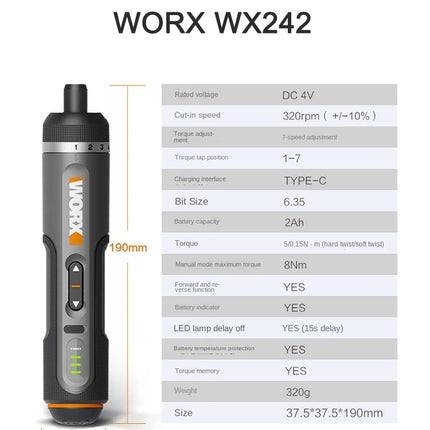 4V Mini Cordless Screwdriver Set / Tournevis Mini Sans Fil 4V
