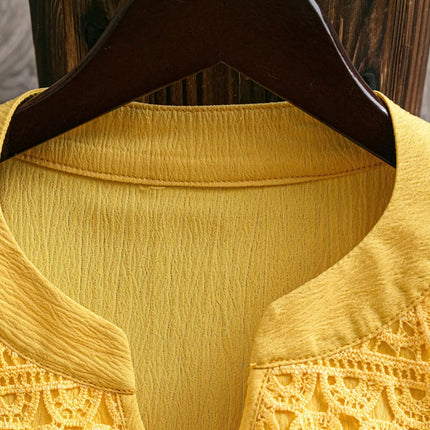 Plus Size Women's New Lace Patchwork Shirt